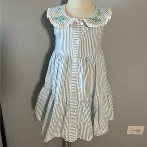 Tommy Bahama Blue and White Striped Kids Dress